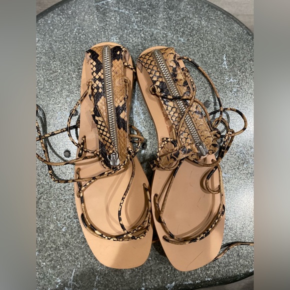 Zara scrappy snake print sandals size 7 - Picture 3 of 3